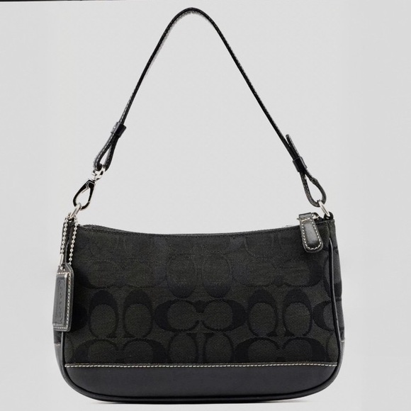Coach Vintage Y2K Signature C Leather/Canvas Demi Shoulder Bag No. 6094 - Black - Picture 1 of 15